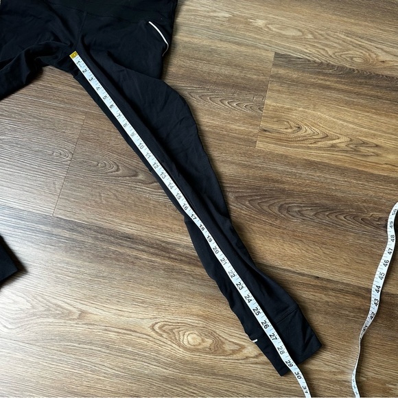 Athleta Black Relay Reflective Small Tall Ruched Full Length Leggings Mid Rise - Picture 4 of 8